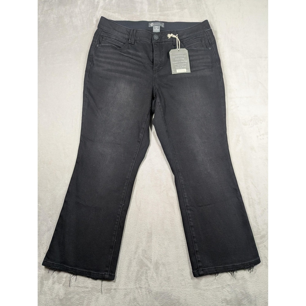 Democracy Ab Technology Jeans Womens 18W Black High Rise Crop Itty Bitty Flare
